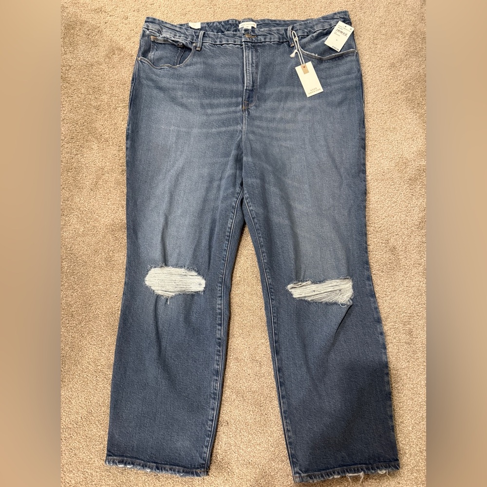 NWT Good American Womens Good Classic Jeans GCL220T Indigo Sz 24 Inseam 28" $165